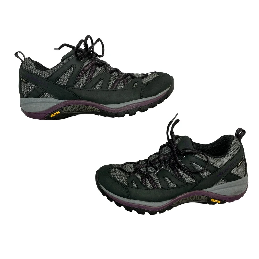 Merrell Siren Edge 3 Waterproof Hiking Shoes Womens 9.5 Black Purple J035326